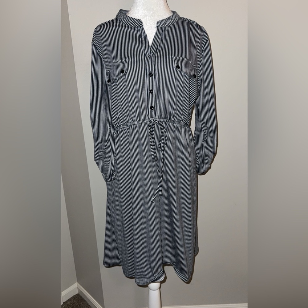 Striped long sleeve dress